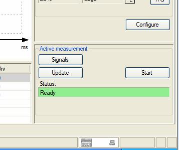15. Tryck på Start-knappen under Active measurement för att