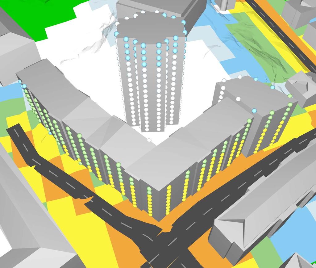 Sweco Environment AB Projektinfo: Detaljplan Karl Gustavsgatan Kund: Göteborg stad Beräkningsfall Bilaga 5 Ekvivalentnivåer 3D 2 m ö mark Spridningskartan redovisas inkl reflexer, resultat i