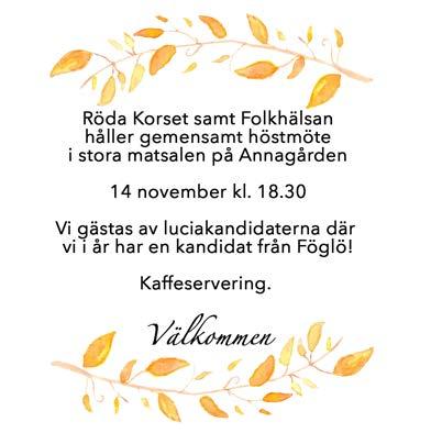 Som ni ser i detta infoblad finns en kungörelse om val av kyrkofullmäktige.