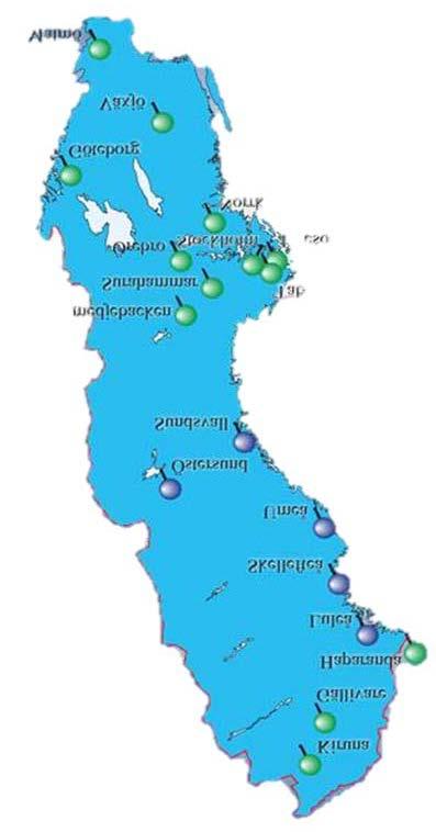 2.5 Samarbetsparter Dag&Nät har ett brett samarbete med olika VA-organisationer och företag inom branschen genom projektsamarbeten och doktorandprojekt, både nationellt (se figur 20) och