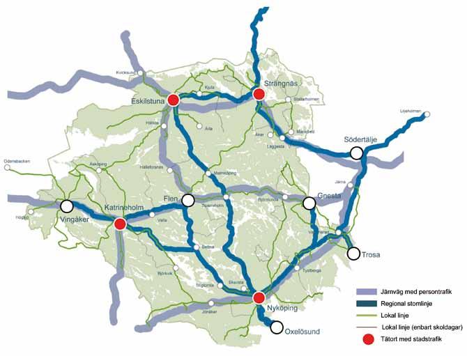 21 För hela regionen är tillgängligheten till Stockholm och Arlanda viktig och den regionala stomtrafiken måste därför vara särskilt utvecklad mot dessa målpunkter.