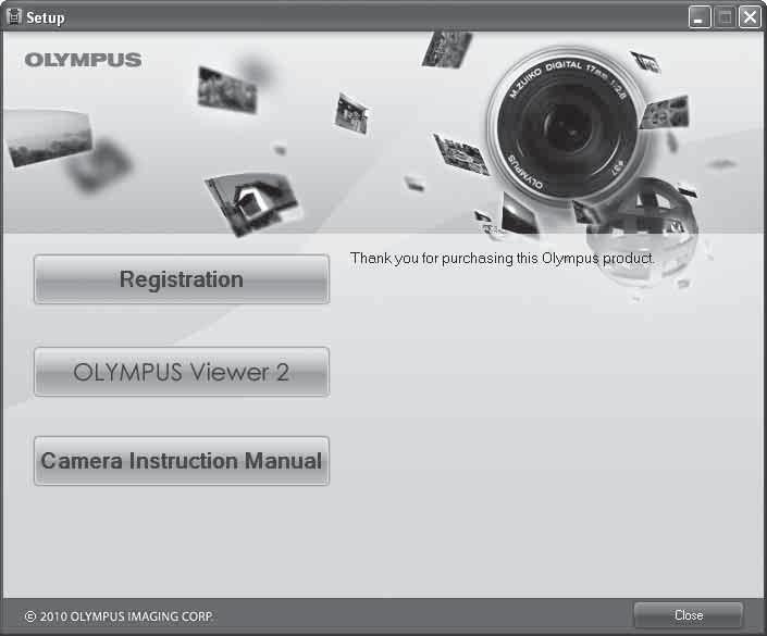 Installera datorprogramvaran och registrera användare Windows 1 Sätt i den medföljande CD-skivan i en CD-ROM-enhet. Windows XP En»Setup»-dialogruta visas.
