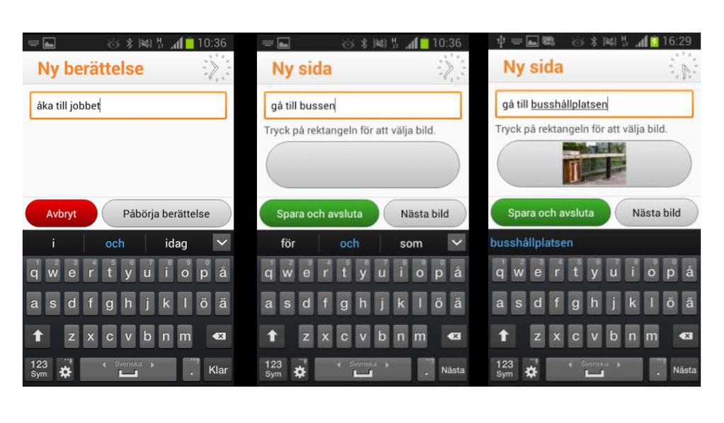 3. Nästa moment är att skriva in en bildtext och välja en tillhörande bild, antingen foto eller