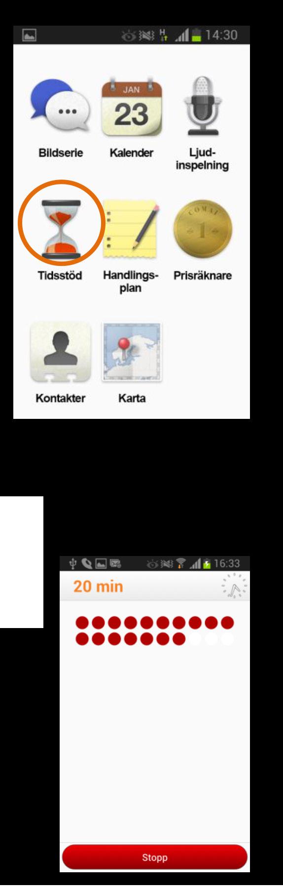 6.4 Tidsstöd För att komma in i funktionen Tidsstöd trycker du på ikonen i Premium Comais startvy.