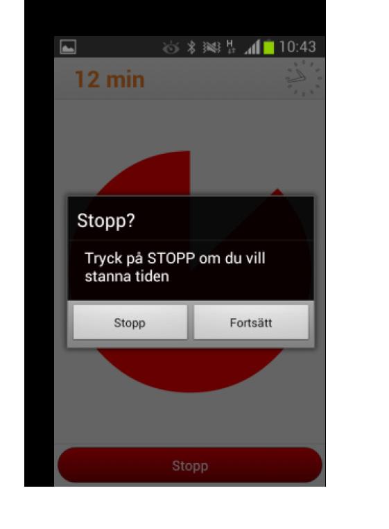 Skriv in önskat minutantal och tryck på Start (eller på bakåtpilen och sedan Start). För att välja förinställt minutantal: Tryck på önskat minutantal och sedan på Start för att påbörja nedräkningen.