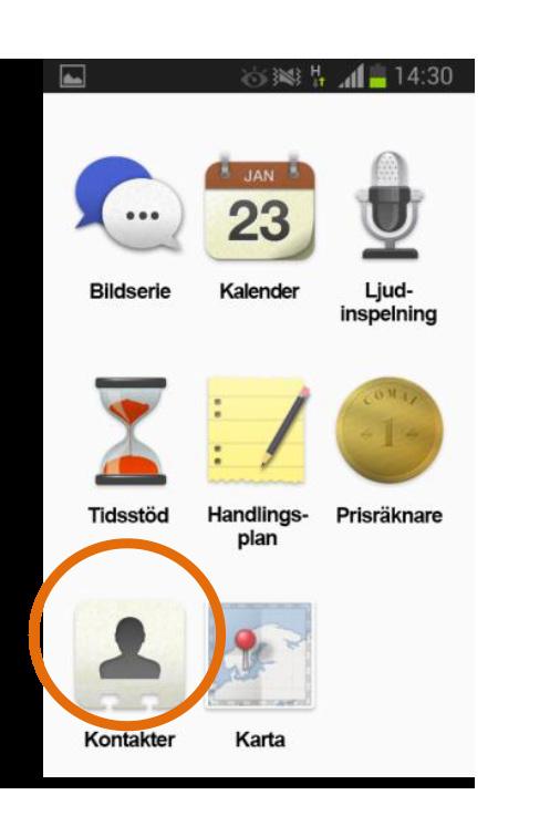 6.7 Kontakter Funktionen Kontakter är en genväg till din kontaktlista i din enhet.