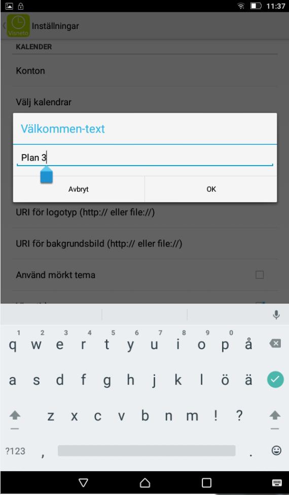 välkommstext, tema, logotyp,