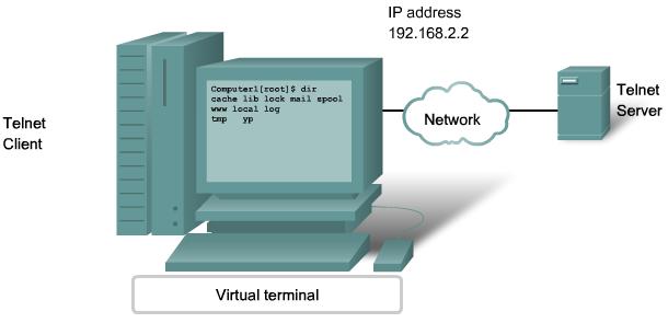 Telnet tjänster och protokoll Långt innan PC existerade använde man fysiska terminaler anslutna till en central stordator.