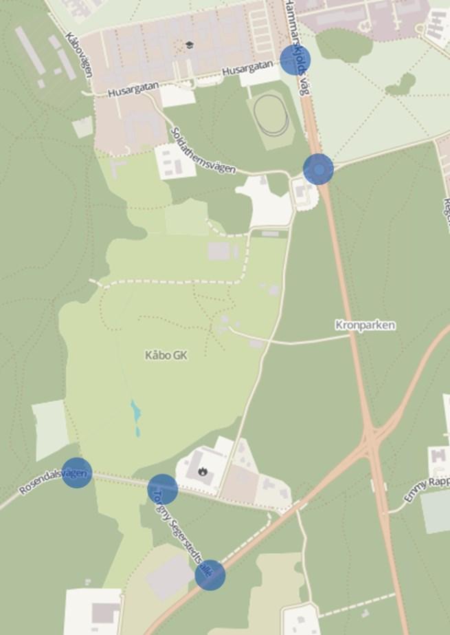 Beräknade flöden från tidigare utredning Trafikanalys Rosendal visar på följande flöde för nuläget 2011 - Rosendalsvägen 1 700 fordon/dygn - Vårdsätravägen 12 800 fordon/dygn - Kungsängsleden 25 300