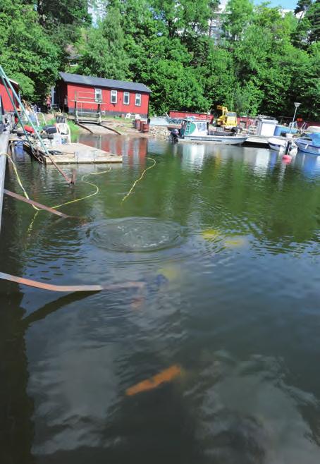 Trädymlat, koppar/bronsbult, järnspik och järnknän. Rormalja synlig i akter (i väster). Motsvarar bevakningsobjekt enligt 2 kap. 1 Lag (1988:950) om kulturminnen m.m. RAÄ Nacka 229 Fartygslämning cirka 30 8 meter med förstäven söderut (utåt).