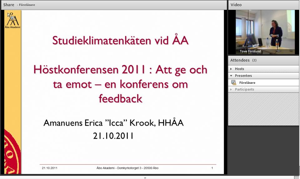 Adobe Connect Kan ha olika vyer pods i olika