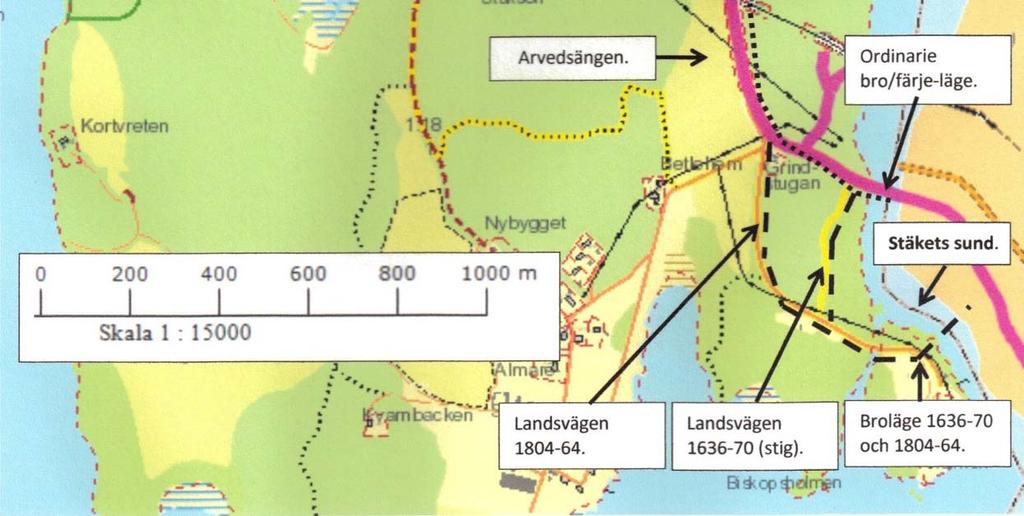 Vägfaranden mellan Stockholm och Enköping har i alla tider måst passera Stäksön via Stäkets sund och Ryssgraven, en sträcka på drygt 2 km.