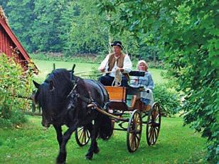 Kläderna fick vi låna av Barbro Pergård från Rickarums Byateater. Rekvisita fanns naturligtvis i Hembygdsparkens fina samlingar.