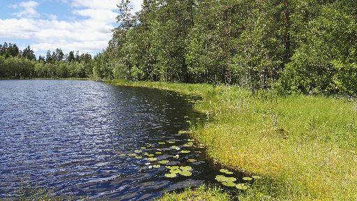 Någon väg går inte fram till sjön, men där ligger en båt så någon har