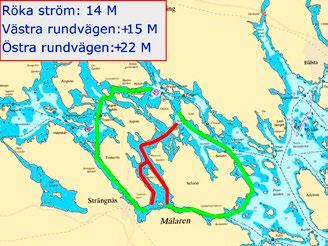 Kopia av karta från Mälarens Båtförbund. Rökaleden i rött.