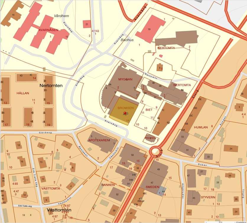 Årjäng Bromsen 1, Årjäng Myggan 3, samt del av Årjäng 4:143 (Frgl pågår) Fastighetsreglering pågår på Fastigheten Årjäng 4:143 Läget: Fastigheterna är belägna mitt i