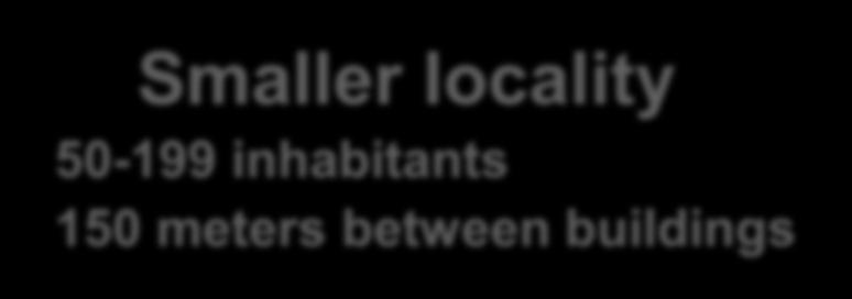 Retail trade areras Smaller locality 50-199 inhabitants 150 meters