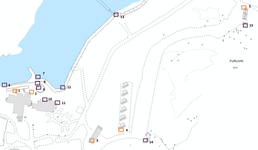 4.3 Inmätning av stompunkter Stompunkterna i området etablerades på 1960 och 1970-talet. Dessa mättes in med GNSS Nätverks-RTK för att kontrollera att de inte förflyttats (tabell 5).