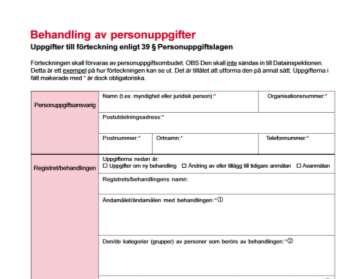 Hur kan en registerförteckning se ut?