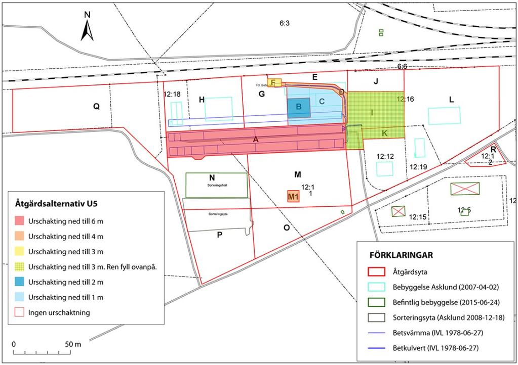 Alternativ U5_T som innebär grävning till 6 meter i betsvämmeområdet och termisk behandling av de förorenade massorna fick mest poäng vilket innebär att detta alternativ förordas.