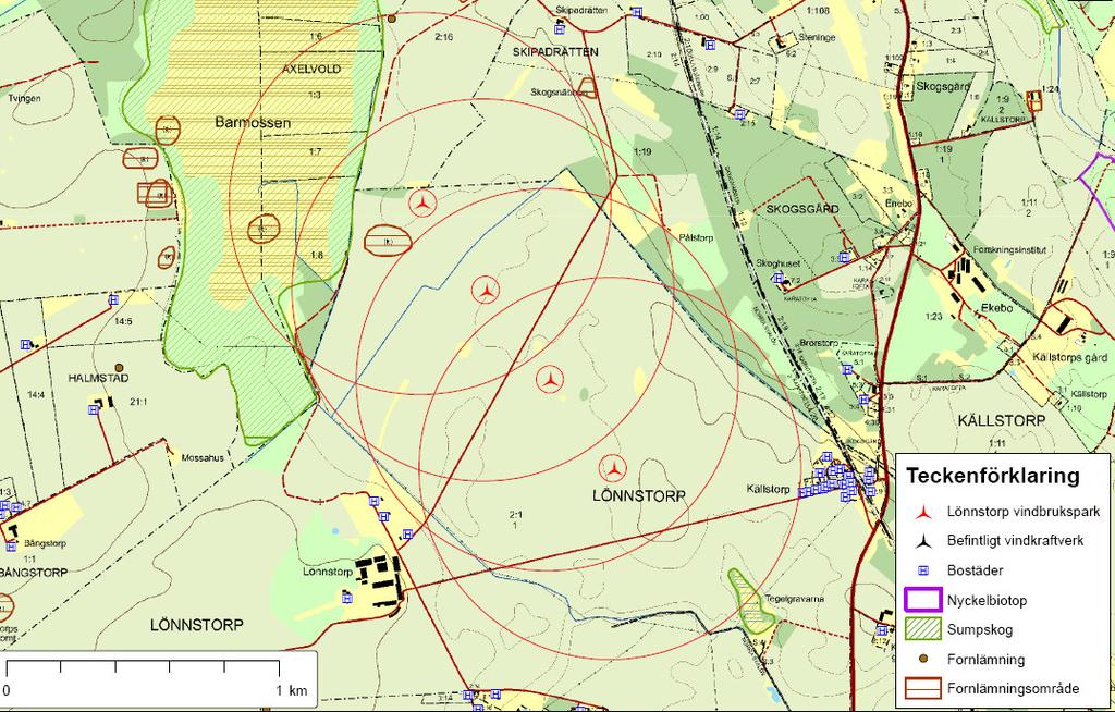 Planerad vindkraftspark vid Lönnstorp, Svalövs kommun En analys av effekterna på fladdermusfaunan Sammanfattning Vi bedömer att den planerade etableringen av en vindkraftpark inom området kommer att