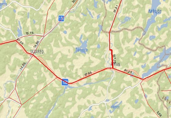 Ullared Punkt 25 26 Kommun Ullared Ullared Väg 153 153 ÅMVD Samgods 95 95 ÅMVD Trvflödeskarta 672 715 Mätår Trv 2016 2013 Diff