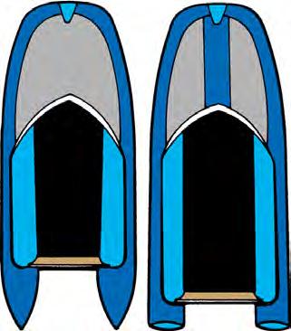 Skissen visar två Wikingbåtar Tvillingmotorer Det här med om tuberna skall vara spetsiga eller trubbiga i aktern går i "vågor".