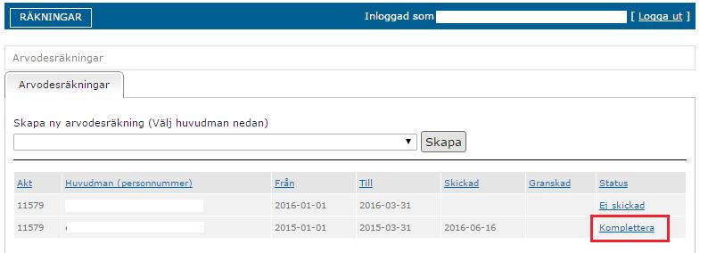 4. Komplettering av redogörelse 4.1 E-post från överförmyndarförvaltningen Om du behöver komplettera din redogörelse kommer du att få e-post från mejladressen overformyndaren@haninge.se. Där får du information om vad som ska ändras eller läggas till i arvodesräkningen.