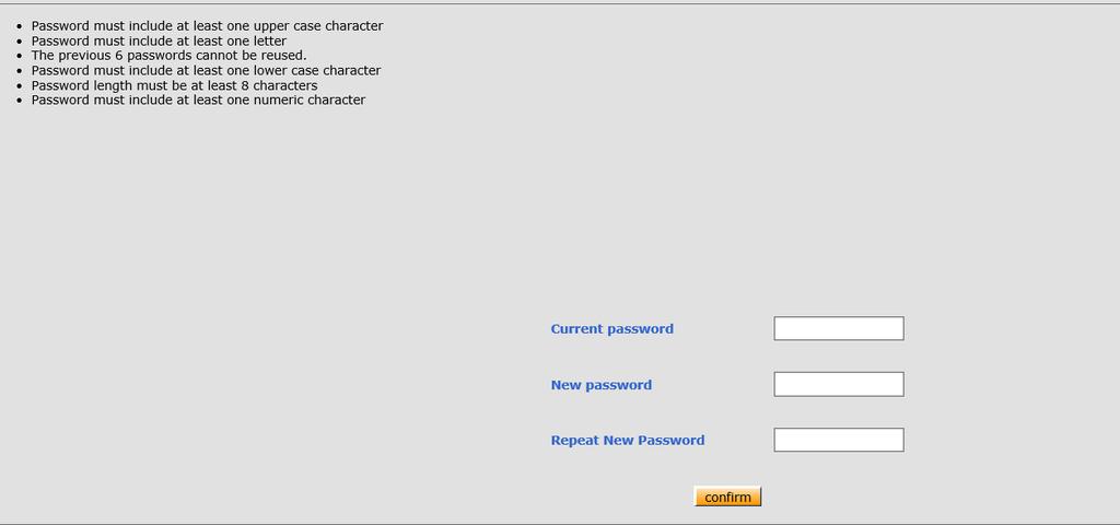 Skriv in det nuvarande lösenordet och det nya som du vill ha Skriv in ditt nya