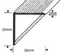 färg längd st produktnummer Trappkantlist 30 x 30 mm Räfflad Mässing 270 CM 10 7094704 Mässing 270 CM 10 7094704-R Nordic graphite 270 CM 10 7094708-R Guldeloxerad 270 CM 10 7094703-R Trappkantlist