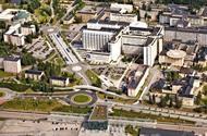 Universitetssjukhus i Umeå NUS byggnad 5 B Byggtekniskt antal huskroppar 1 st Antal våningar 5 st Bruttoarea 1600 m² Ombyggnadsarea 6000 m² Byggstart mars 2018
