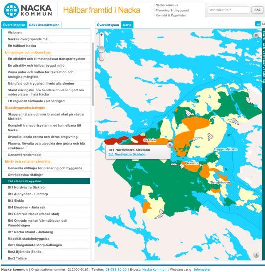 Teknikval Lösningen använder sig av öppna standarder, Geoserver, PostGIS och WMS Databaslagring sker i Oracle (geodata) Textdelarna ligger på fil fortfarande (överflyttning planeras i