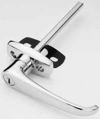 Fyrkanttapp 8mm. Artikelnr: 0047 Artikelnr: 0048 L-handtag med låsning, svart pulverlack. Handtag Utan nyckellåsning.