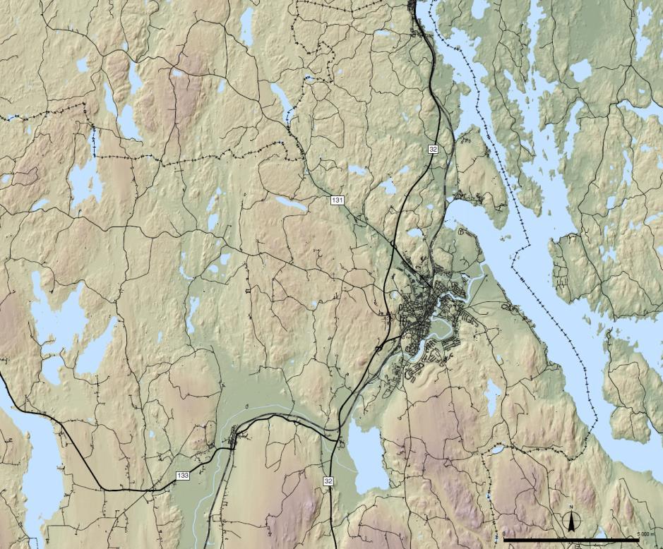Figur 13. Kuperat skogslandskap norr om Tranås.