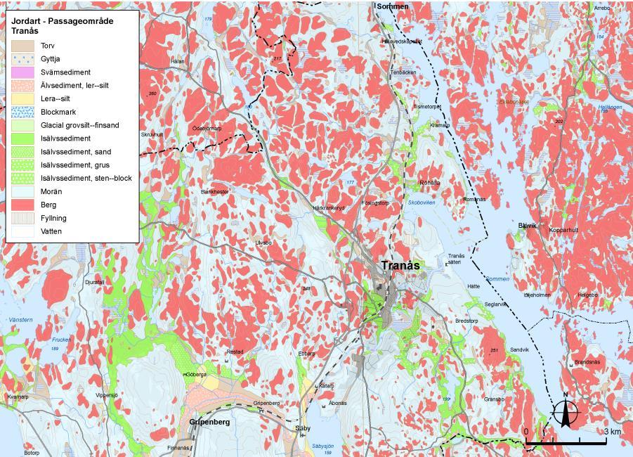 4.1.4 Geologi 4.1.4.1 Underlag Sveriges Geologiska Undersökning (SGU) har tagit fram ett uppdaterat berg-, jord- och vattenrelaterat kart-, data- och informationsmaterial för projektet Götalandsbanan.