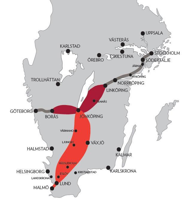 1 Inledning 1.1 Bakgrund Sveriges nuvarande stambanor är hårt belastade och möjligheterna att utöka trafiken är begränsade.
