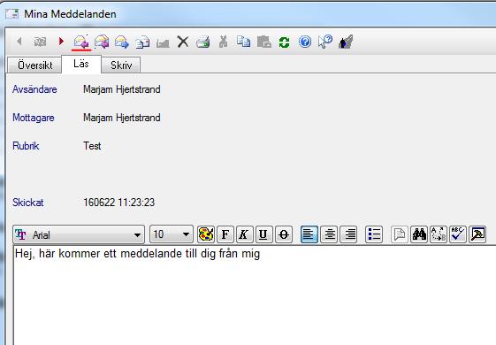1 Svara på meddelande 1. Välj knappen svara i menyraden.