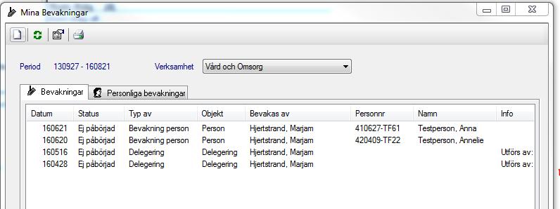I Nyköpings kommun används Mina bevakningar till sekretessbelagd information mellan de olika yrkesgrupperna och automatiska bevakningar för uppföljning av beslut.