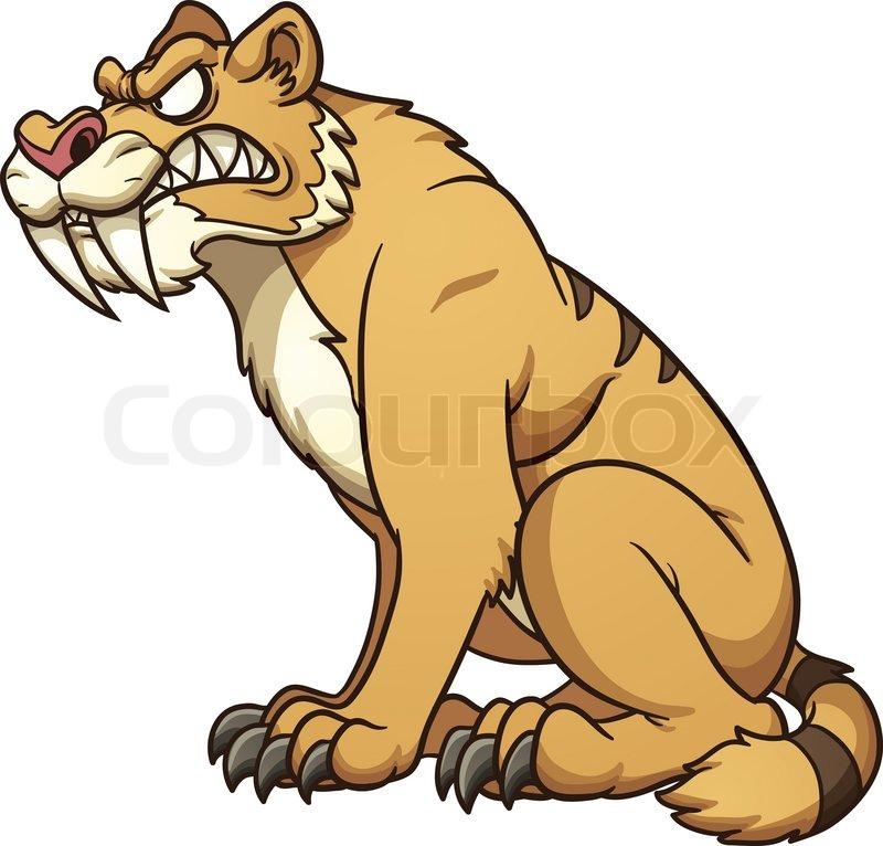 Den Sabeltandade Tigern Smilodon fatalis. Du är den aggressiva. Du kan inte dölja dina huggtänder, och du använder dem gärna.