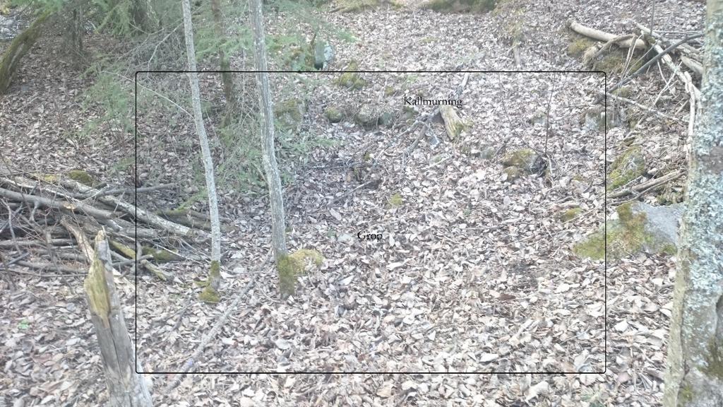 brons södra sida över Slandromsån var grävt ca 1 m brett. Troligen har detta inte påverkat bedömningen av området.