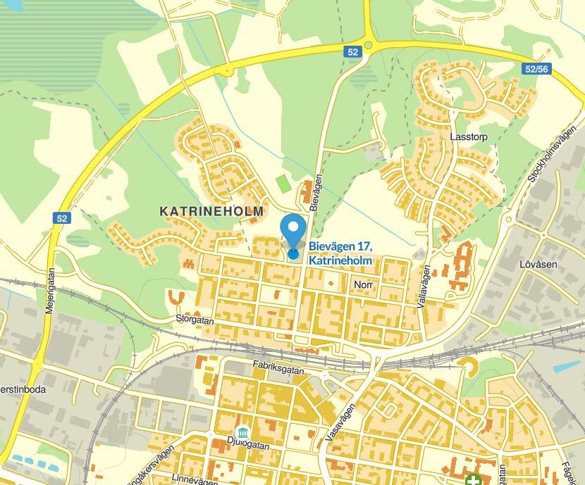 4 2 Objektbeskrivning Fastigheten Guldregnet 2 är belägen i centrala Katrineholm och ägs av Ericsberg Fideikommiss AB, se figur 2.1 nedan.