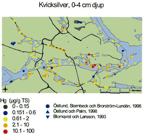 5 FÖRORENINGSHALTER 5.1 Tidigare studier av föroreningssituationen Sedimentundersökningar har genomförts i området i många olika sammanhang och med olika inriktning.