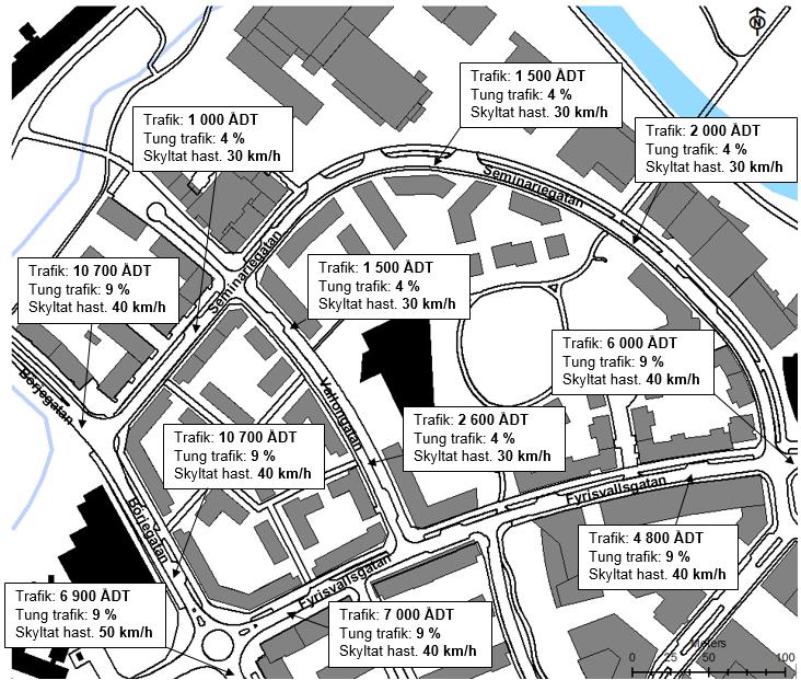 Uppsala kommun. Trafikmängderna avser ÅMD (årsmedeldygn). Figur 3.