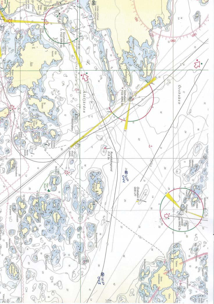 Man hade lagt in en girpunkt, 044, nordost om Rundskärsgrund boj på position N 58 41,38 E 017 12,35 och nästa girpunkt, 043, på position N 58 41,06 E 17