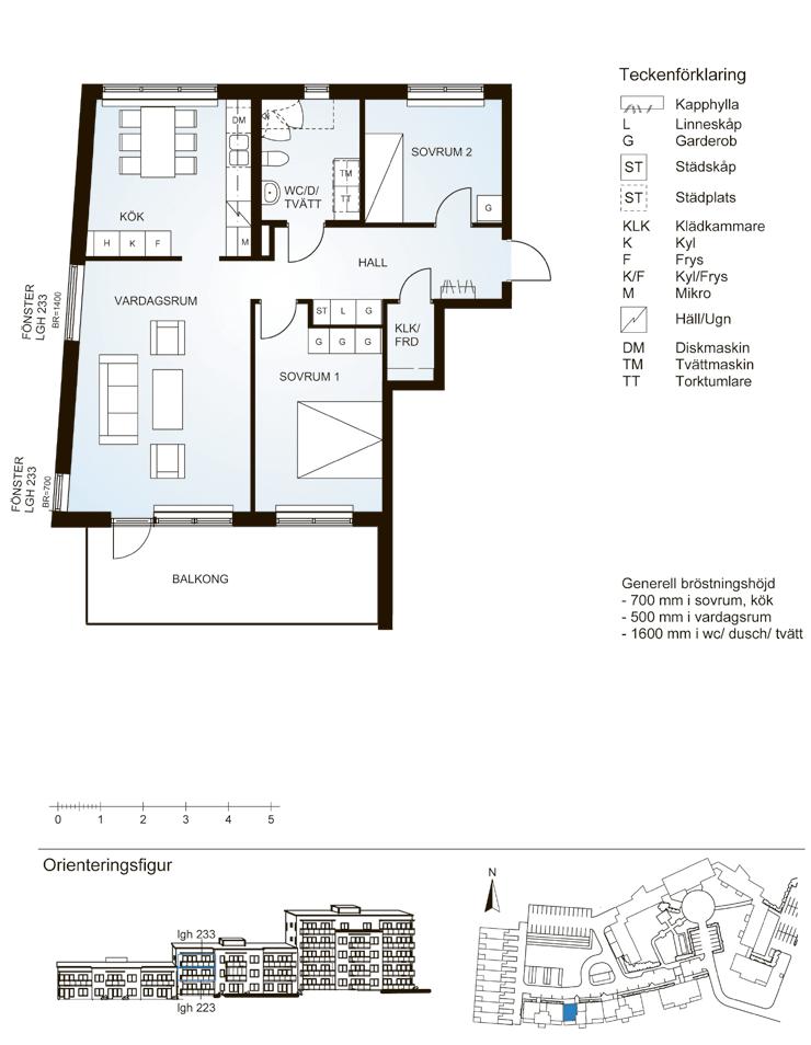 entré B lgh 223, 233 3 3 rok 83,5 m 2 12 Riksbyggen BOFAKTA Översten