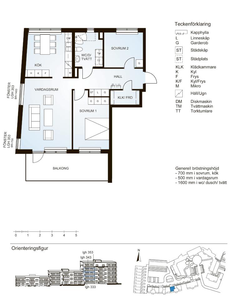 entré C lgh 333, 343, 353 3 3 rok 84,5 m 2 14 Riksbyggen BOFAKTA Översten