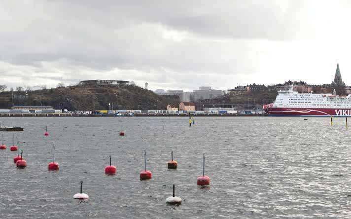Vy från Fåfängan. Montage med ny föreslagen bebyggelse. Vy från Fåfängan.