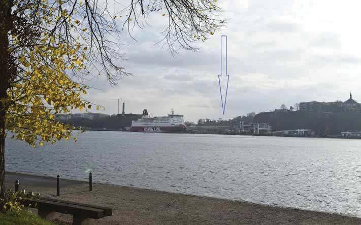Vy från Skeppsholmen (vy 2). Vy från Skeppsholmen (vy 2). Montage med ny föreslagen bebyggelse.
