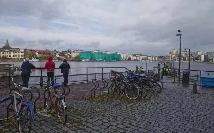 Vy från Waldemarsviken, Djurgården (vy 11). Vy från Waldemarsviken, Durgården (vy 11). Montage med ny föreslagen bebyggelse.