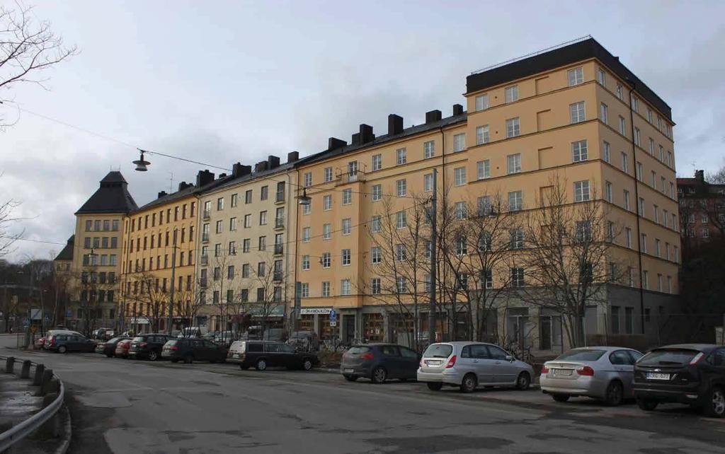 Kvarteret Gruvans klassiska stenstadsbebyggelse mot den tänkta